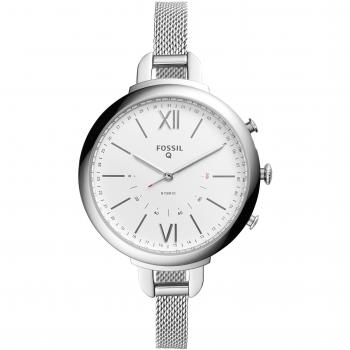 Fossil Q Annette – Montre Hybride Femme, Bracelet Maille, Boîtier Acier