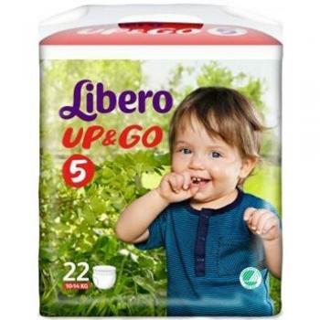 Libero Up&Go Pannolini Taglia 5, 10-14kg, Confezione da 22 Pezzi