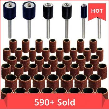 Pack sablage Jumbo 51 pcs – Tambour caoutchouc et mandrins (½”, ⅜”, ¼”)