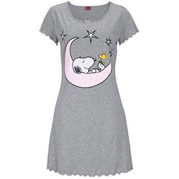 Peanuts Damen Nachthemd mit Snoopy-Print und Kräuselsäumen