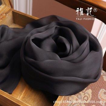 Ladies' Solid Black Silk Wrap