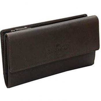 Stilvolles taupe Leder Portemonnaie für Damen