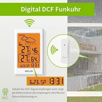 BALDR Multifunktionale DCF‑Funkuhr für Raumtemperatur