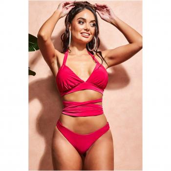 Women's Multi Tie Bikini in Cerise