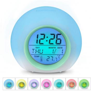 Hamswan Comodino 12/24 Ore con Luci LED Colorate