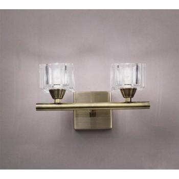 Inspired Mantra Cuadrax 2 Lichtquellen Wandlampe G9, Antik Messing