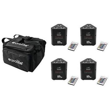 EUROLITE Set 4× Akku TL‑3 QuickDMX + Soft-Bag – Version Française