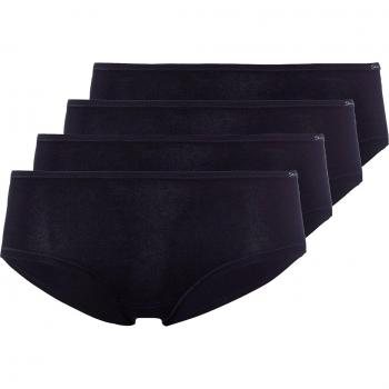 Skiny Casual Slips für Damen, 4er Pack, Schwarz, S