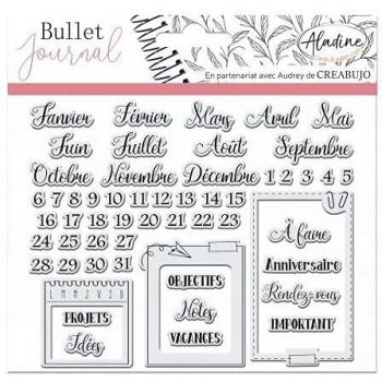 Tampons transparents 'Aladine' Mois Bullet Journal