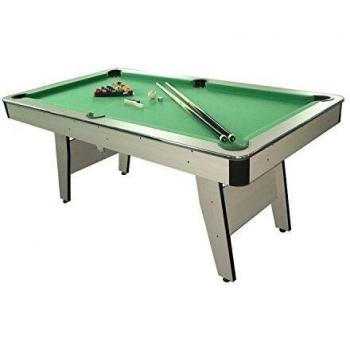 Bois Gris Billard Orlando Tapis Vert Bordures Capitonnées Design Contemporain Accessoires Qualité Inclus Idée Cadeau Jeu Famille Décoration