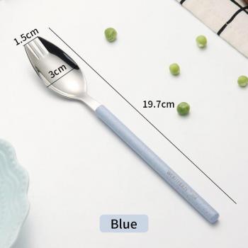 WORTHBUY 18/8 Stainless Steel Salad and Dessert Utensil Set with Wheat Straw Handle