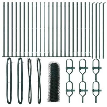 Green 0.5 m x 50 m PVC Steel Fence with Posts – vidaXL Edition