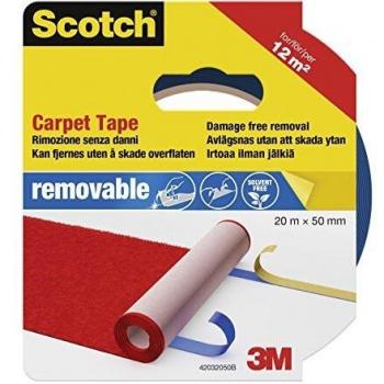 Scotch Blue 42032050 Carpet Tape, Detachable – 50 mm by 20 m