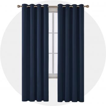 Deconovo Navy Blue Blackout Curtains 46 x 90 Inch