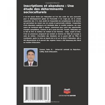 Babu M., Sameer: Inscriptions et abandons : Une étude des déterminants socioculturels