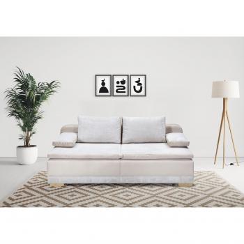 INOSIGN Ben Schlafsofa – Beige, 200 × 97 × 96 cm, 100 % Polyester, Boxspringbett, Bettkasten