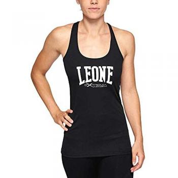 Leone1947 Women’s Slim Fit Black Tank Top with Logo – Size S