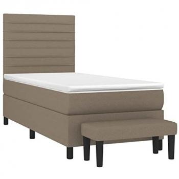 VidaXL Boxspringbett 100x200 cm Taupe inkl. Matratze
