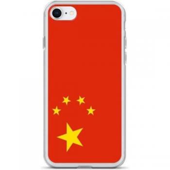 Clear Flexible iPhone 6S Case with Chinese Flag Design