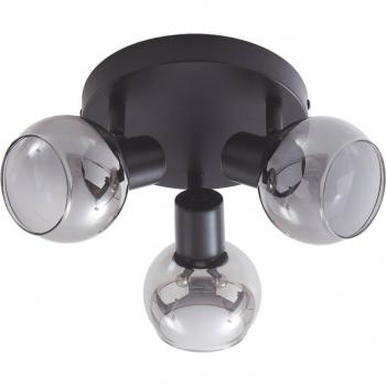 Lindby Hedvig plafoniera tonda nera a 3 luci