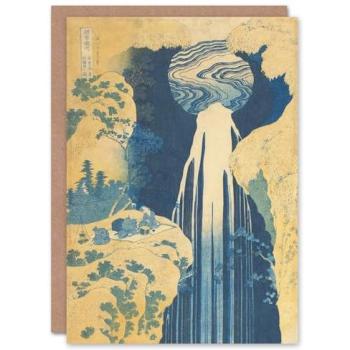 Artery8 Japanese Art: Hokusai's Amida Blue Waterfall Card