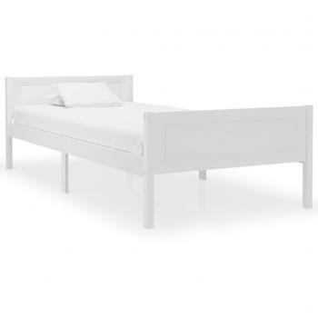 VidaXL Estructura de cama de madera maciza de pino blanca 90x200 cm