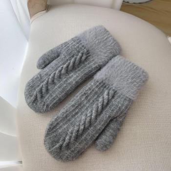 Cute Plus Velvet Full Finger Cycling Gloves for Women