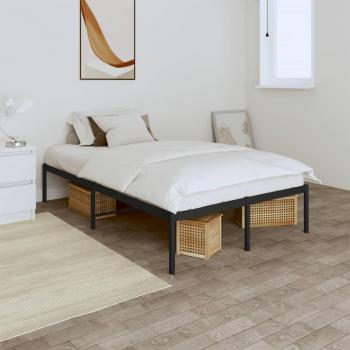 Black Metal Bed Frame 120x190cm vidaXL