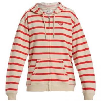 Felpa Zip Roxy Strisce Perfette Poppy Rosso S