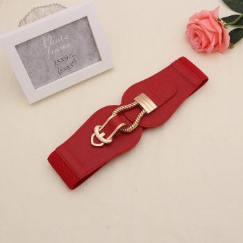 Ceinture large en cuir PU pour femmes, boucle grande, extensible