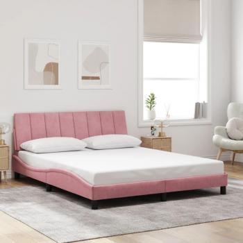 VidaXL Bettrosa mit Samtveredelung und Kopfteil 160x200 cm