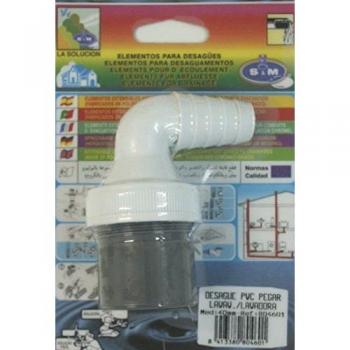 Desagüe evacuación lavadora S&M 40mm PVC blanco