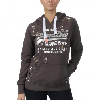 Damen-Sweater Superdry in Grau – Premium Goods Doodle – S