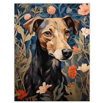 Manchester Terrier Blooming Canvas XL