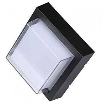 Lampada LED Quadrata 7W con Diffusore Semicoperto Nero 3000K IP65
