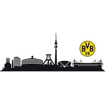 Schwarzes BVB Fußball-Wandbild 240 × 40 cm