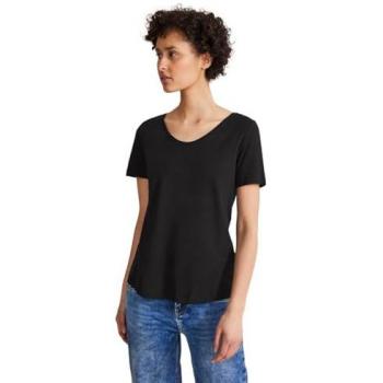 Camiseta básica de cuello en V para mujer Street One
