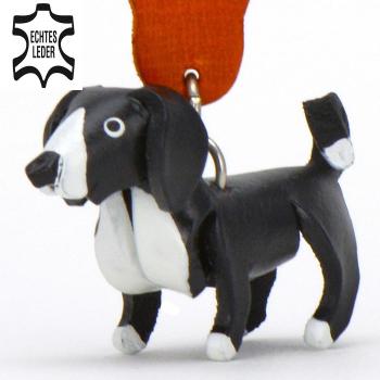 Monkimau Border Collie Schlüsselanhänger aus hochwertigem Leder