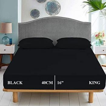 Royale Primo King Size Extra Deep Fitted Sheets (BLACK)
