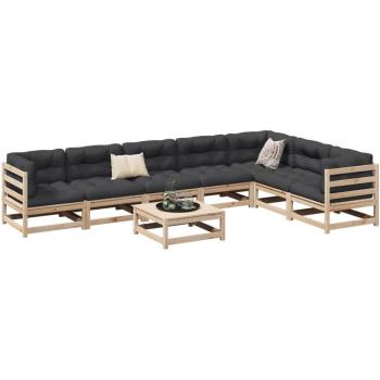 VidaXL 8 Piece Outdoor Sofa Set Solid Wood Pine