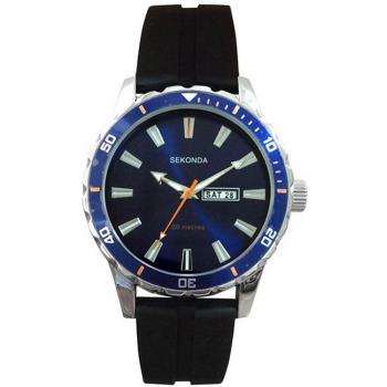 SEKONDA Unisex-Adult Casual Quartz Watch with Rubber Bracelet 1350.27