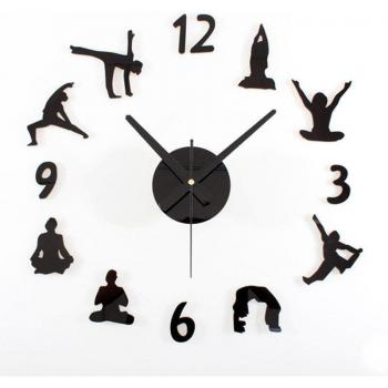 Horloge Décorative de Yoga avec Autocollant Miroir