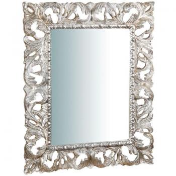 Miroir en bois massif argenté à accrocher
