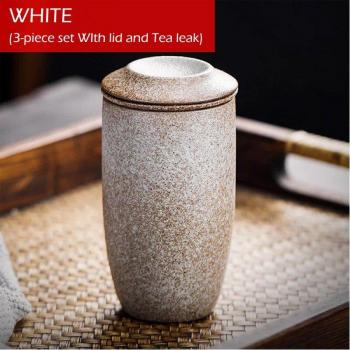 Taza de Té Cerámica Rugosa con Platillo