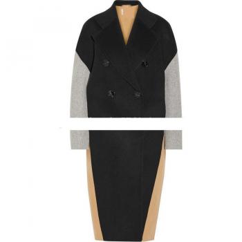 Abrigo de Lana Talla XL GetSpring Mujer Estilo Patchwork