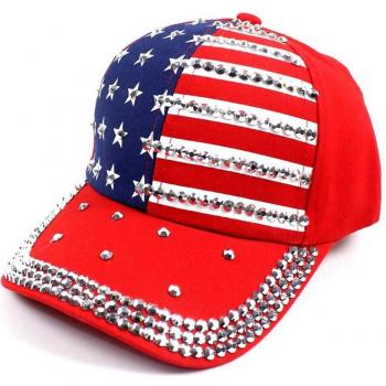 Men's and Women's Bling American Flag Baseball Cap DOD886
