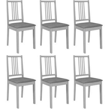 Cucina e Sala Set di 6 Sedie con Cuscino, Legno Grigio