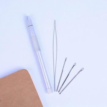 Outil de traction aiguille cheveux inox 1+4 pièces