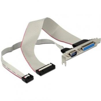 Slotblende Parallel 25 Pin Header + Seriell 9 Pin Header > Parallel Buchse + Seriell Stecker