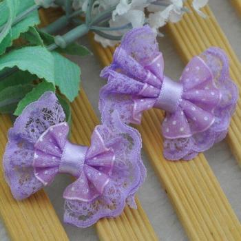 20Pcs Floral Lace Organza Bows